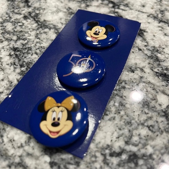 Disney 50th Anniversary Mickey and Minnie buttons - Picture 3 of 4